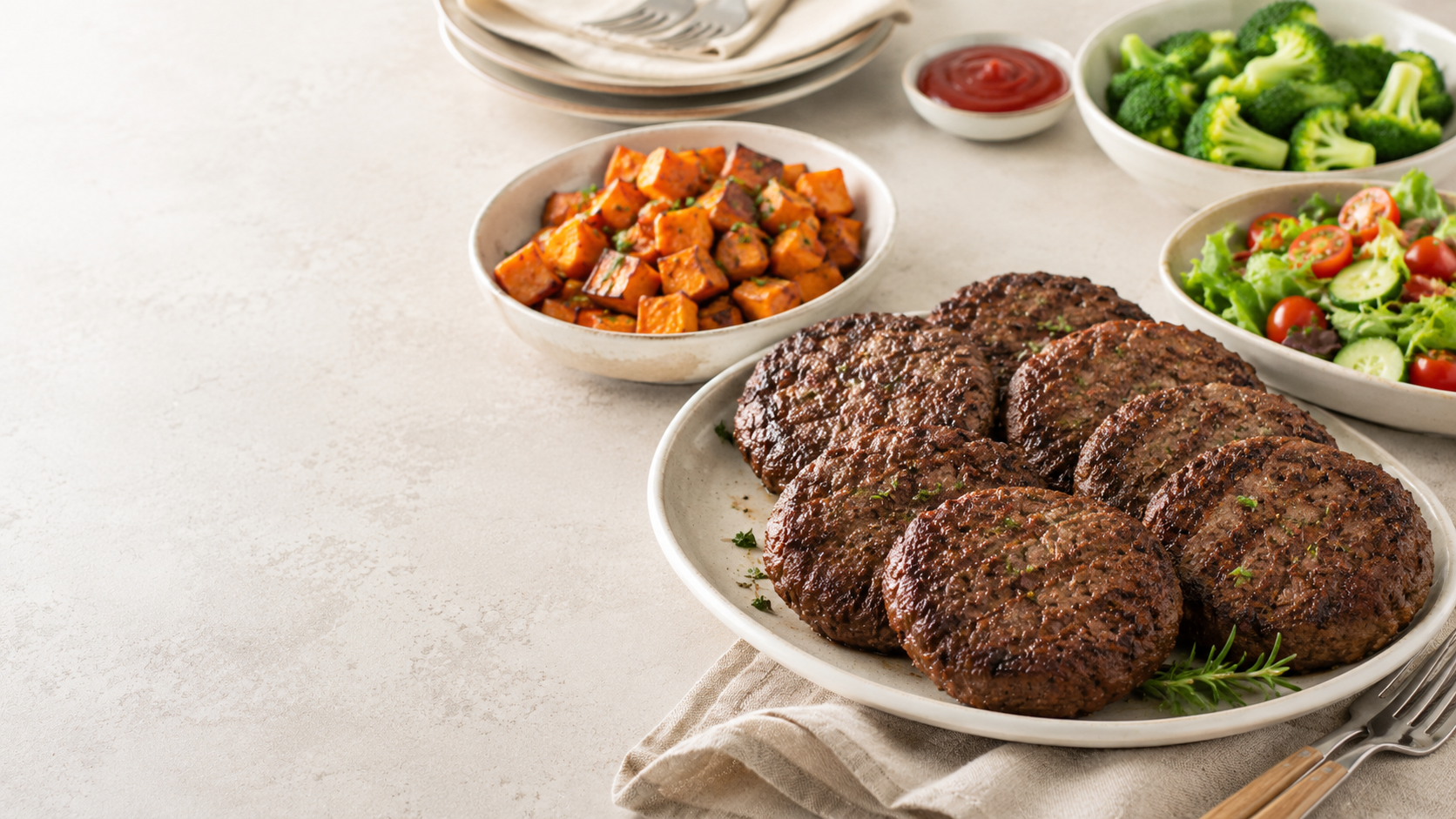 Wholesome family meal with high-quality protein