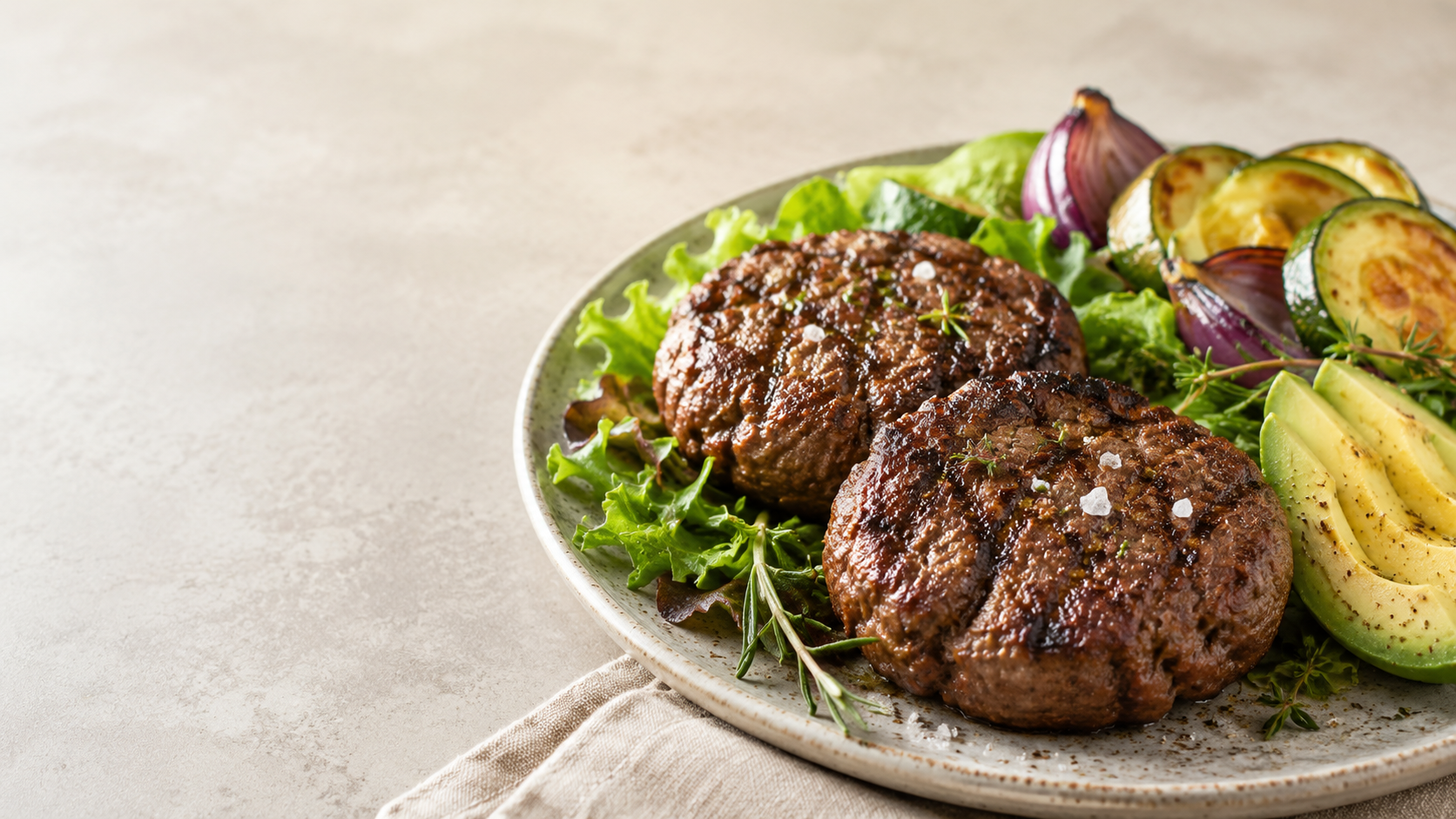 Prepared high-protein patties for fitness meals